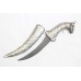 Dagger Knife Pure Silver Koftgiri Damascus Steel Blade Handmade Handle C995